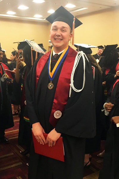 student at graduation