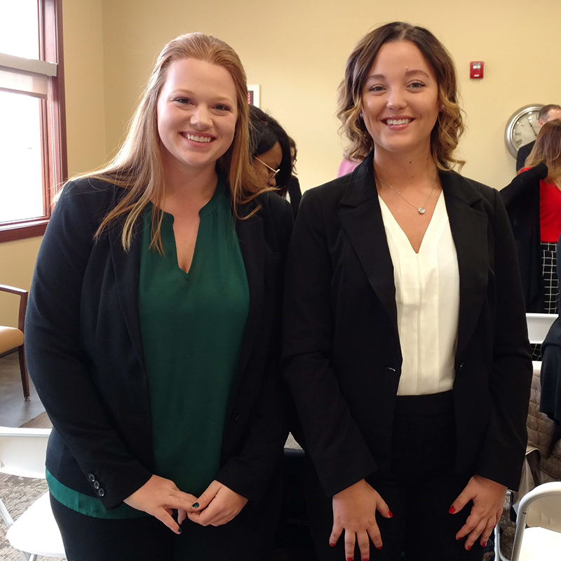 Sabrina Wardwell and health services management student Taylor Walters